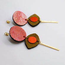 Charger l'image dans la galerie, Boucles d'oreilles en cuir •POTENCO• orangées
