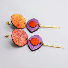 Charger l'image dans la galerie, Boucles d'oreilles en cuir •POTENCO• sunset