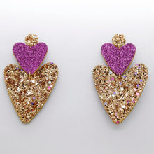 Charger l'image dans la galerie, Boucles d'oreilles en cuir •BELLÄ• à paillettes
