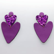 Charger l'image dans la galerie, Boucles d'oreilles en cuir •BELLÄ• à paillettes