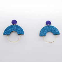 Charger l'image dans la galerie, Boucles d'oreilles en cuir •GRACIEUSES• à paillettes