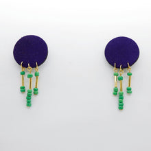 Charger l'image dans la galerie, Boucles d'oreilles en cuir •MINI-SUNI• violettes