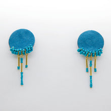Charger l'image dans la galerie, Boucles d'oreilles en cuir •MINI-SUNI• bleues