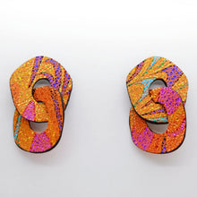 Charger l'image dans la galerie, Boucles d'oreilles en cuir •DAGDA• pailletées