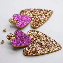 Charger l'image dans la galerie, Boucles d'oreilles en cuir •BELLÄ• à paillettes