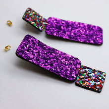 Charger l'image dans la galerie, Boucles d'oreilles en cuir •GYNE• à paillettes