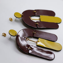 Charger l'image dans la galerie, Boucles d'oreilles en cuir •SOCA• bicolores