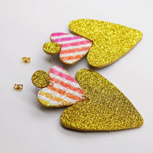 Charger l'image dans la galerie, Boucles d'oreilles en cuir •BELLÄ• à paillettes