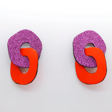 Charger l'image dans la galerie, Boucles d'oreilles en cuir •DAGDA• à paillettes