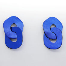 Charger l'image dans la galerie, Boucles d'oreilles en cuir •DAGDA• bleues
