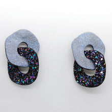 Charger l'image dans la galerie, Boucles d'oreilles en cuir •DAGDA• à paillettes