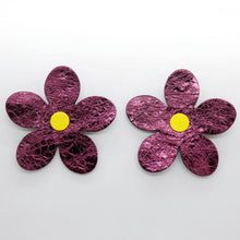 Charger l'image dans la galerie, Boucles d'oreilles en cuir •RITA• violettes