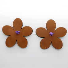 Charger l'image dans la galerie, Boucles d'oreilles en cuir •RITA• marrons