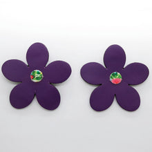 Charger l'image dans la galerie, Boucles d'oreilles en cuir •RITA• violettes