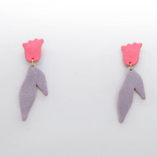 Charger l'image dans la galerie, Boucles d'oreilles en cuir •BIBA• parmes