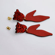 Charger l'image dans la galerie, Boucles d'oreilles en cuir •BIBA• rouges