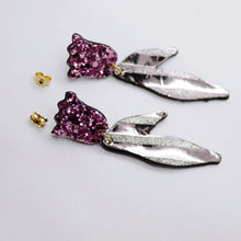 Charger l'image dans la galerie, Boucles d'oreilles en cuir •BIBA• argentées