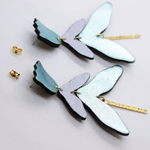 Charger l'image dans la galerie, Boucles d'oreilles en cuir •FULIA• bleues