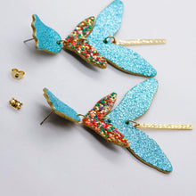 Charger l'image dans la galerie, Boucles d'oreilles en cuir •FULIA• à paillettes
