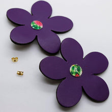 Charger l'image dans la galerie, Boucles d'oreilles en cuir •RITA• violettes