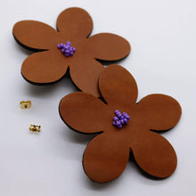 Charger l'image dans la galerie, Boucles d'oreilles en cuir •RITA• marrons