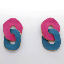 Charger l'image dans la galerie, Boucles d'oreilles en cuir •DAGDA• bicolores