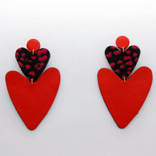 Charger l'image dans la galerie, Boucles d'oreilles en cuir •BELLÄ• rouges