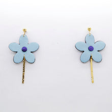 Charger l'image dans la galerie, Boucles d'oreilles en cuir •MILA• bleues