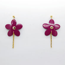 Charger l'image dans la galerie, Boucles d'oreilles en cuir •MILA• violettes