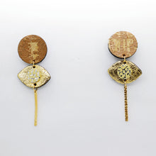 Charger l'image dans la galerie, Boucles d'oreilles en cuir •POTENCO• dorées