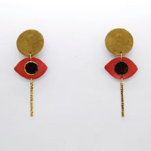 Charger l'image dans la galerie, Boucles d'oreilles en cuir •POTENCO• bicolores
