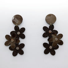 Charger l'image dans la galerie, Boucles d'oreilles en cuir •NENETTE• à paillettes