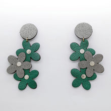 Charger l'image dans la galerie, Boucles d'oreilles en cuir •NENETTE• à paillettes