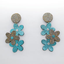 Charger l'image dans la galerie, Boucles d'oreilles en cuir •NENETTE• à paillettes