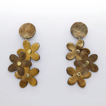 Charger l'image dans la galerie, Boucles d'oreilles en cuir •NENETTE• dorées