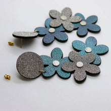 Charger l'image dans la galerie, Boucles d'oreilles en cuir •NENETTE• à paillettes