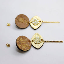 Charger l'image dans la galerie, Boucles d'oreilles en cuir •POTENCO• dorées
