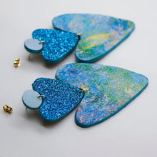 Charger l'image dans la galerie, Boucles d'oreilles en cuir •BELLÄ• bleues