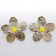 Charger l'image dans la galerie, Boucles d'oreilles en cuir •RITA• dorées