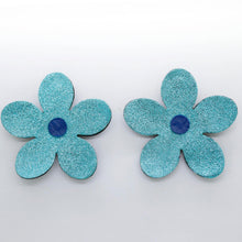 Charger l'image dans la galerie, Boucles d'oreilles en cuir •RITA• bleues