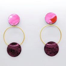 Charger l'image dans la galerie, Boucles d'oreilles en cuir •RONA• roses