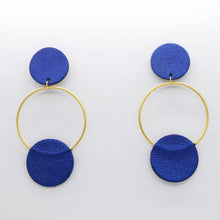 Charger l'image dans la galerie, Boucles d'oreilles en cuir •RONA• bleues