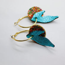 Charger l'image dans la galerie, Boucles d'oreilles en cuir •ROSALIA• à paillettes