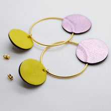 Charger l'image dans la galerie, Boucles d'oreilles en cuir •RONA• bicolores