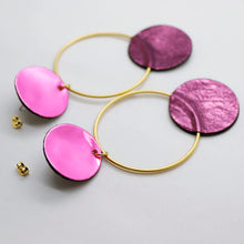 Charger l'image dans la galerie, Boucles d'oreilles en cuir •RONA• roses