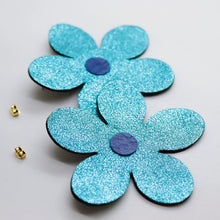Charger l'image dans la galerie, Boucles d'oreilles en cuir •RITA• bleues
