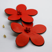 Charger l'image dans la galerie, Boucles d'oreilles en cuir •RITA• rouges