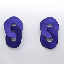 Charger l'image dans la galerie, Boucles d'oreilles en cuir •DAGDA• violettes