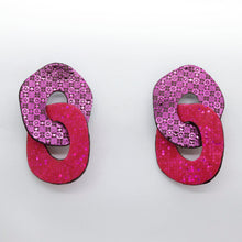 Charger l'image dans la galerie, Boucles d'oreilles en cuir •DAGDA• roses