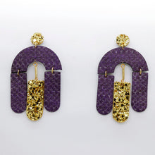 Charger l'image dans la galerie, Boucles d'oreilles en cuir •SOCA• à paillettes